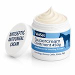 VetSet Supercream | Antifungal & Antibacterial Veterinary Wound Cream for Dogs, Horses, Cats & Livestock | Skin Healing Treatment for Cuts, Sores, Abrasions & Irritations , 450g | Packaging may vary