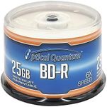 Optical Quantum 6X 25 GB BD-R White Inkjet Printable Single Layer Blu-Ray Discs, 50-Disc Spindle