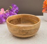 OGGN Natural Mango Wood Mixing & Serving Bowl, Handmade Wooden Salad Bowls, Antique Soup Serve Ware, Elegant Multipurpose Bowl for Salads, Soups, Snacks - Medium (6 Inch)