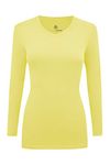 Natural Uniforms Women's Under Scrub Tee V-Neck Long Sleeve T-Shirt (Yellow, X-Large)