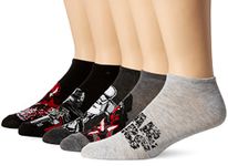 STAR WARS mens Star Wars 5 Pack No Show Socks, Grey, 10-13