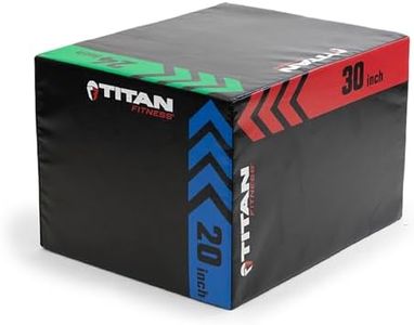 Titan Fitness Heavy Foam Plyometric Box, 20in 24in 30in, 3-in-1 Pro-Duty HIIT Exercise Foam Plyo Box, Step-Up, Box Squat, Home Garage Gym Training