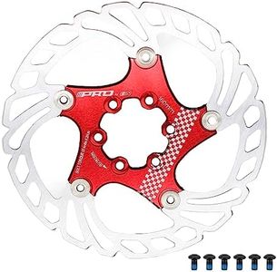 DJC Bike Brake Disc Rotor MTB Floating Brake Disc 140mm 160mm 180mm 203mm with 6 bolts Road Bike MTB BMX Steel Aluminum Brake Disc (2# red, 160mm)