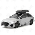 SANTALON 1/24 Big Audi RS6 Toy Car Metal Pull Back Diecast Car with Openable Door and Sound Light, Gifts Toys for Kids【 White 】(1/24 Big AUDI RS6 - WHITE)