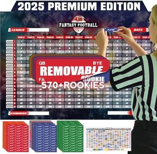 PUNCHMAN 2025-2026 Fantasy Football Draft Board Kit - 5.1x3.5 Ft Waterproof XL Fantasy Football Draft with 570+ Removable Labels (Top Rookie Sticker) & Schedule for Fantasy Football Draft Party