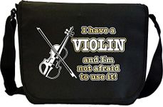 MusicaliTee Violin Not Afraid Use - Sheet Music & Accessory Messenger TRIO Bag