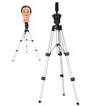 Wig Stand Cosmetology Mannequin Stand Tripod Adjustable Hairdresser Training Mannequin Head Clamp Holder(Tripod)