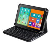 Navitech 8" Faux Leather Bluetooth Keyboard Case / Cover including Built In stand Compatible With The Sony Xperia Z3 Tablet Compact / Samsung Galaxy Tab Active