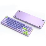 M71 75% CNC Aluminum Alloy Custom Wireless Gaming Keyboard, Bluetooth/2.4G/Wired, 71 Keys Hot-swappable RGB Mechanical Keyboard, 4600mAh Rechargeable Gasket Mounted for PC/Windows/Mac (Lavender)