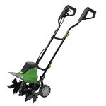 Draper 1500W Electric Tiller Rotavator | 400rpm no load speed | Cultivator Garden Tool | 450mm Scarifier and Aerator| 97929 Green