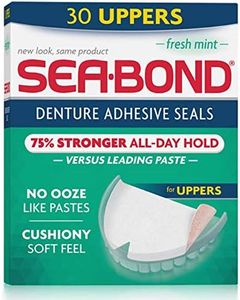 SEA-BOND Denture Adhesive Seals Uppers Fresh Mint, 30 Each (Pack of 3)