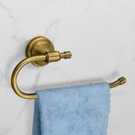 Plantex Bathroom Accessories - Stainless Steel 304 Grade Niko Napkin Holder/Towel Holder/Towel Hanger for Kitchen/Towel Ring (Brass Antique)