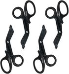 MEDVICE 4 Pack Medical Scissors, EMT and Trauma Shears - 7.5 inch, Blunt Tip, Fluoride Coated, Non-Stick Blades, Autoclavable to 290 F/143 C, Rust Free (Black)