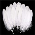 THARAHT 120pcs White Goose Feathers