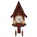 Three Secondz Cuckoo Bird Alarm Wall Clock for Living and Kids Room 69 cm x 16 cm x 33 cm - Fixed Door Does not Open or Close (3602M_CFB)