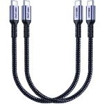 SUMPK 1FT USB 4 Cable 2 Packs, 240W USB C to USB C Cable, 40Gbps High Speed Data Transfer and Single 8K or Dual 4K Display Video Output Compatible with Thunderbolt 4, MacBook Pro