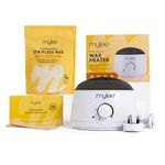 Mylee Professional Waxing Kit with Wax Heater, Hard Wax Beads 500g, Spatulas - Stripless Depilatory Waxing Pellets Solid Film Beans No Strip Needed (Coconut & Arnica)