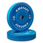 AmStaff Fitness Coloured Bumper Plates - Weight Plates Engineered with Resilient Steel Core and Elite Rubber for Strength Conditioning Workouts, Weightlifting (45lbs - Pair)