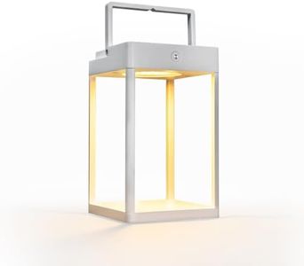 Litehouse Solar Lantern Outdoor Waterproof – Hanging Solar Lantern, Solar Lamp with Touch Control, Weatherproof Soft LED Glow for Patios, Gardens & Tables (White)