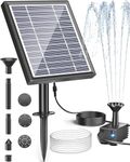 Biling Solar Water Fountain for Bird Bath, 2.5W Solar Powered Water Pump with 4ft Tubing Solar Water Features for the Garden, 6 Nozzles Solar Pond Pump for Hummingbird Bath, Small Pond and Fish Tank