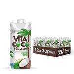 Vita Coco Pressed Coconut Water Multipack 330ml x 12, Naturally Hydrating, Coconut Taste, Packed With Electrolytes, Gluten Free, Full Of Vitamin C & Potassium, Impossible To Hate