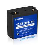 DCHOUSE 12V 30Ah Mini LiFePO4 Battery with DC Port, 30A BMS with Low Temp Cut-Off, BCI Group U1, 4000+ Cycles, Replace 12V 20Ah/35Ah for Electric Wheelchair, Ham Radio, Golf Trolley, Mobility Scooters