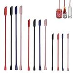 MeiyiTJCStory12 Pcs Mini Spatulas Silicone,Last Drop Multifunctional Reusable Tiny Rubber Makeup Long Spoon,for Kitchen Food Baking Cooking Beauty Make Up Cosmetics Lotion Resin Handmade Palette