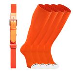 Londkaron Elite Baseball/Softball Socks & Belt Combo (2 Pairs of Socks with 1 Belt), Orange/White, Small