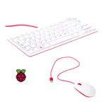 Vis Viva Official Raspberry Pi Keyboard and Mouse Combo + a Logo Sticker (White/Red)