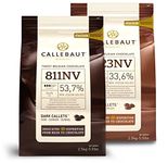 Saver Bundle Callebaut, Milk & 54% dark chocolate chips (2 x 2.5kg Bundle)