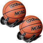 GENMOUS Basketball Holder - 2PCS Black Hand Sculpture Ball Holder Wall Mount Art Decor Stand Storage Rack,Organizer Display Case Man Cave for Football Soccer Volleyball Gift Ideas for Men Boys