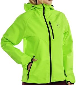 Wulibike Rain Jackets Women Waterproof Softshell Cycling Fleece Windbreaker Cold Weather Running Jacket Hooded Hiking Coat