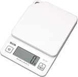 Tanita KD-187 WH Cooking Scale, 0.3 oz (1 g) Units of Up to 2.2 lbs (1 kg), Includes Hook Holes for Convenient Storage, White, Kitchen Scale, Cooking, Digital