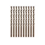 amoolo 3/16" Cobalt Drill Bit(10 Pcs), M35 HSS Metal Drill Bit Set for Hard Metal, Stainless Steel, Cast Iron