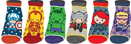 Marvel Comics The Avengers Chibi Juniors/Womens 6 Pack Ankle Socks