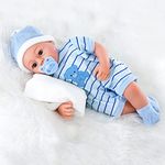 The Magic Toy Shop Bibi Doll - 18" Lifelike Large Size Soft Bodied Baby Doll Girls Boys Toy Dolly With Sounds and Comforter (Blue)