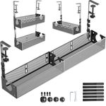 Multi-Model Under Desk Cable Management 2 Pack Metal Under Desk Wire Management Tray Clamp Mount Under Table Cord Management No Damage The Desk