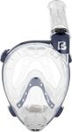 Cressi Full Face Snorkel Mask - Anti-Fog Ultra-Clear Lens & 180° Vision for Adult Snorkel Mask - Float Valve Safety & CO2-Safe Breathing for Scuba Diving Equipment - Clear/Blue Navy - M/L