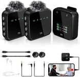 ShinePick Wireless Lavalier Microphone, Lavalier Microphone for iPhone,Professional Video Recording Lav Mic,8H Working Time,Lavalier Microphone with 164FT Transmission,Compatible with Phone&Camera