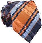 Blue Navy Orange Norrow Tartan Chec