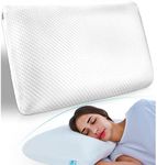 pillowLY Cervical Contour Memory Foam Pillow for Neck Pain Orthopedic Neck Pillow for Shoulder Pain Ergonomic Head Neck Support Pillows for Side, Back, Stomach Sleepers (Contour)