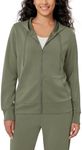 ODODOS Women's Modal Soft Full-Zip Hoodies Casual Relaxed Fall Outfit Hooded Jacket with Pockets, Dark Sage, X-Small