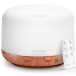 ASAKUKI 500ml Essential Oil Diffuser, 5 In 1 Ultrasonic Diffuser, Aroma Scented Vaporizer Humidifier, Ｑuiet Diffuser With Timer Settings, Waterless Auto-Off & 7 LED Light Colours