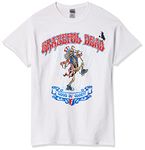 Liquid Blue Men's Plus Size Grateful Dead Good Ol' Glory Dancing Uncle Sam Skeleton Short Sleeve T-Shirt, White, Small