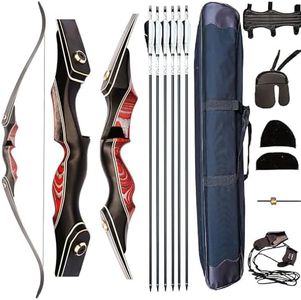 PMZ Recurve Bow and Arrow Set, Newset Professional Aldults Archery Hunting Bow Kit, 60'' Wooden Takedown Bow, for Youth Beginners to Advanced Outdoor Practice & Hunting, Right Hand, 25 lbs