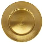 Henilosson Metallic Foil Charger Plates-13 inch-6 pack round Dinner Chargers -Plate Chargers for Dinner Plates - Wedding Décor Place-mats (6, gold)