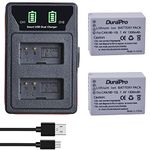 DuraPro 2Pcs 1300mAh NB-10L NB 10L Battery Pack + Slim LED Built-in USB Dual Charger Replacement for Canon G1X G15 G16 SX40HS SX50HS SX60HS SX40 SX50 SX60 HS Cameras