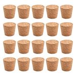 INCREWAY Natural Soft Wood Corks 20 Pcs Tapered Cork Plugs Large and Small Glass Stoppers for Wine and Beer Bottles