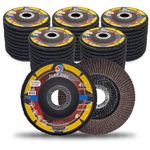 WA 50PACK - 4 1/2" x 7/8" Calcined Alumina High Density Flap Discs for Metal/Stainless Steel/Wood T29, Grit 80