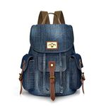 CHEREEKI Backpack, Vintage Jeans Canvas Backpack with Multiple Pockets Fits 14 Inch Laptop for Daypack Casual School And Travel